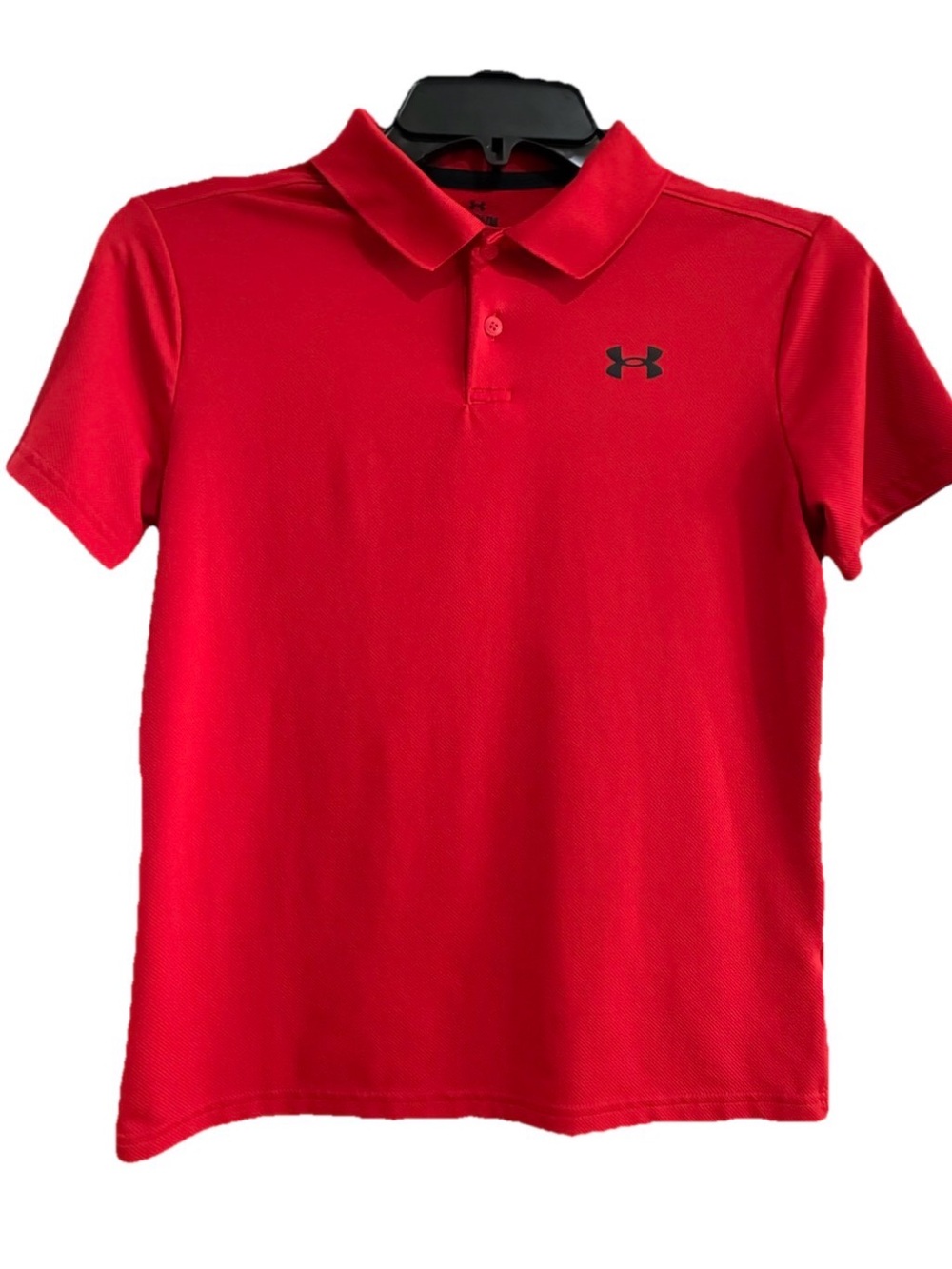 Under Armour Boys Matchplay Solid Red Stretch Polo Shirt, YM